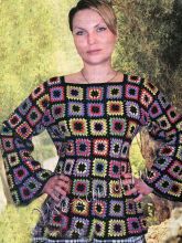 Пуловер из цветных квадратов, фото