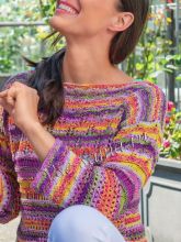 Пуловер с чередованием узоров, фото