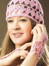 Розовая шапочка и митенки, фото