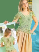 Салатовый топ с ажурной спинкой, фото