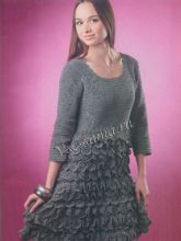 Серое платье с оборками, фото