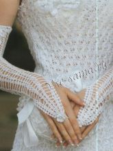 Свадебные перчатки крючком. фото