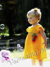 Желтое детское платьице, фото