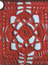 Ажурный узор крючком - цветок в квадрате