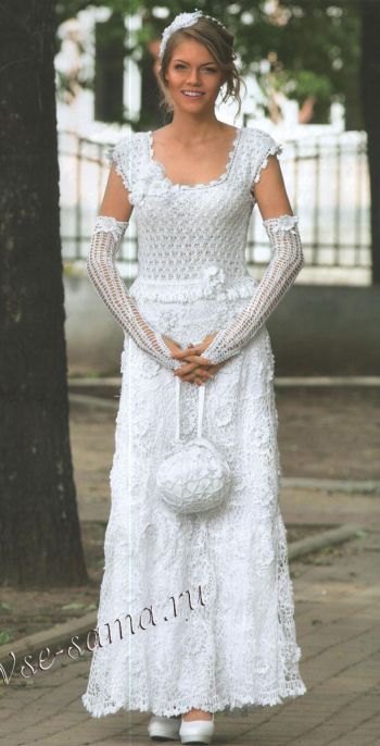 Свадебное платье крючком, фото
