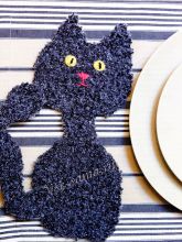 Аппликация на салфетку Кошечка