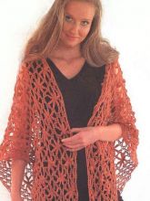 Ажурная коричневая шаль
