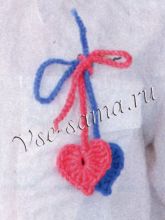 Брошь из сердечек