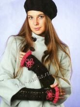 Черные берет и митенки, фото