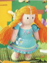 Кукла крючком Анютка-незабудка