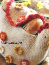 Декоративная корзинка крючком Курочка, фото