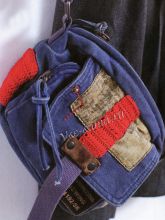 Декорирование крючком мужской сумки