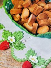 Кайма для полотенца и вазочка крючком