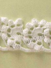 Кайма крючком из полукругов с попкорном