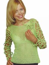 Кофточка с рукавами из шнуров