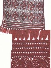 Коричневый палантин, связан крючком