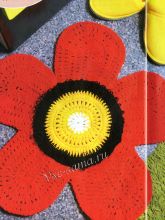 Коврик крючком Мак, фото