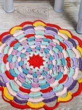 Коврик крючком Паутинка