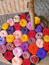 Коврик крючком Розы