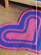 Коврик крючком Сердечко, фото