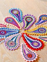 Коврик крючком Жар-птица