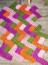 Коврик крючком домино