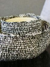 Меланжевые корзинки крючком