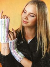 Митенки с вертикальной вышивкой, фото