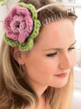 Ободок цветок крючком