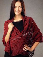 Палантин вишневого цвета