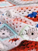 Плед крючком из цветных квадратов