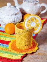 Полосатая салфетка и вязаный коктейль крючком