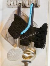 Прихватка крючком - собачка клякса