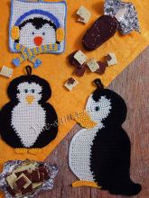 Прихватка крючком пингвиненок