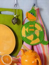 Прихватка крючком змейка скарабея