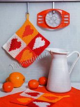 Прихватки крючком Сердечный разговор