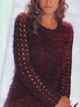 Пуловер с ажурными рукавами