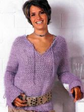 Пуловер с расклешеными рукавами