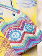 Разноцветная сумка крючком