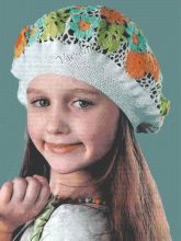 Разноцветный берет из ирландского кружева