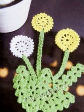 Салфетка крючком Одуванчики