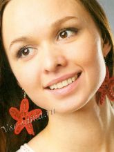 Серьги - Вязаные морские звезды