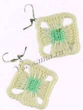 Серьги вязаные со штопкой