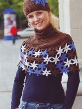 Шапочка с цветком и пелерина