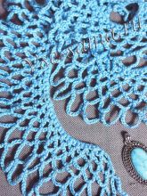 Синий ажурный воротничок крючком