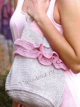 Сумка крючком с оборками