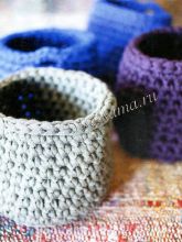 Цветные стаканчики крючком
