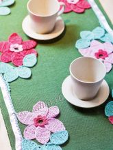 Цветочная кайма крючком для салфетки