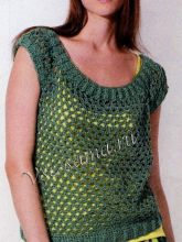 Топ крючком зеленого цвета, фото