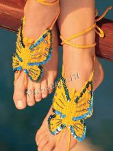 Украшение для ног крючком бабочки
